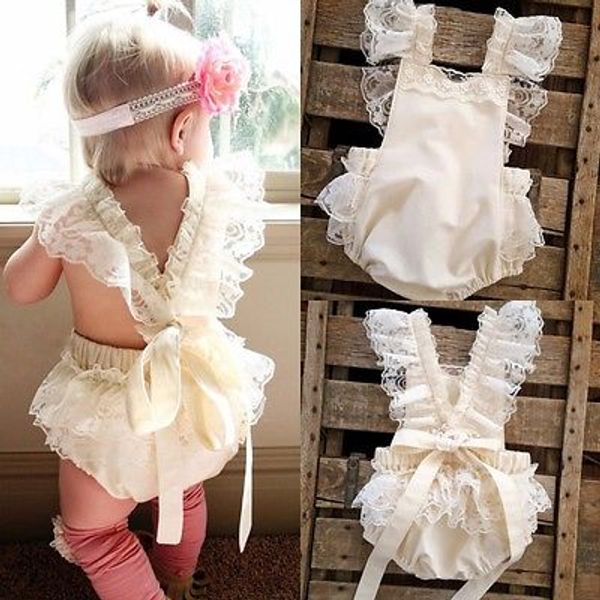 

kids baby girls clothes lace ruffle romper jumpsuit sunsuit outfits a1, Blue