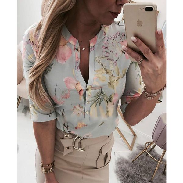 

women long half sleeve loose shirts shirt ol clothes plain casual button blouse office lady summer chiffon shirts blusa feminina, White