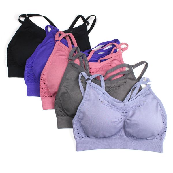 

gym clothing style ins online celebrity selling quick-dry seamless yoga fitness bra sports underwear hollow out beauty back /30, White;black