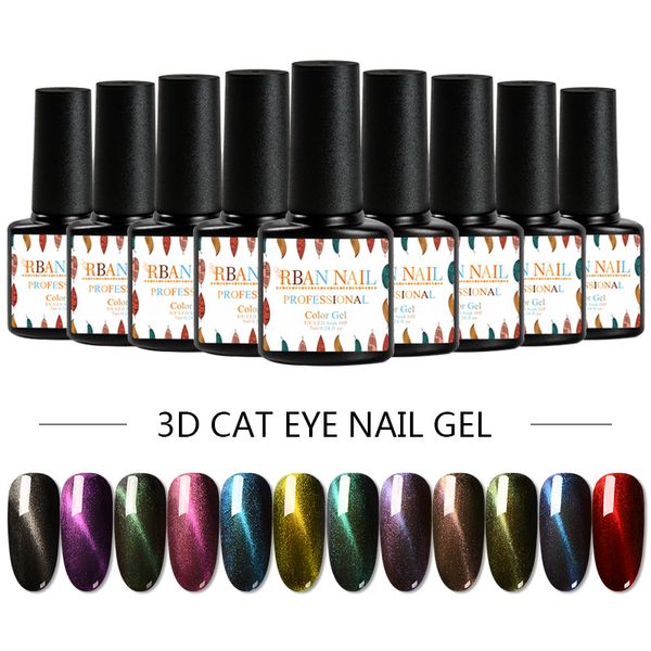 

rban nail 7ml cat eye nail gel polish uv soak off long lasting magnetic gel varnish semi permanent uv lacquer, Red;pink