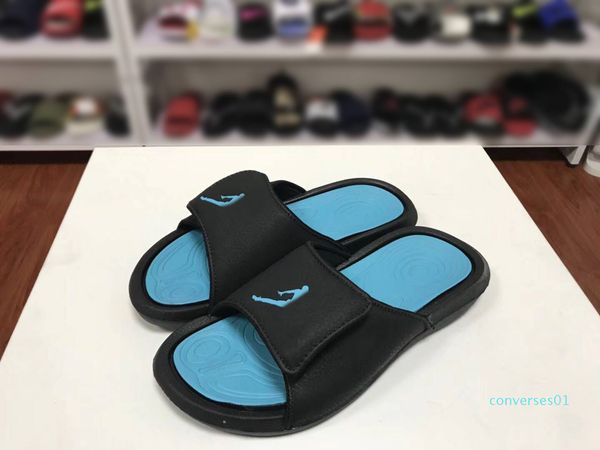 

2019 jump man 6s mens womens luxury designer sandals fashion wide flat slipper black blue slides flip flops outdoor indoor casual shoes co01