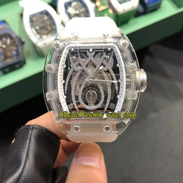 

version rm19-01 acrylic case skeleton spider diamond dial miyota automatic 19-01 womens watch rubber bnad sport luxury watches, Slivery;brown