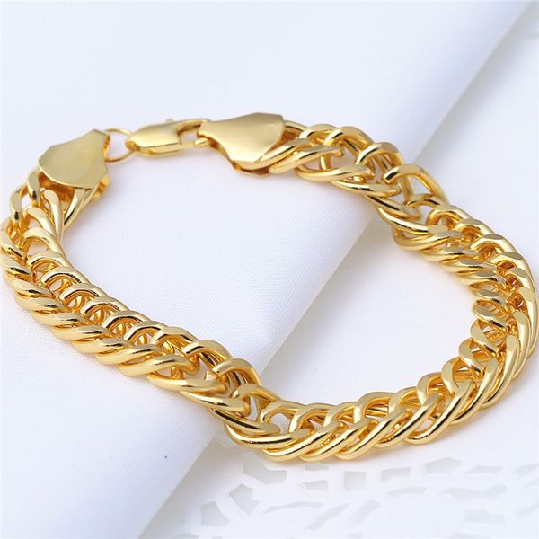 

man hand chain mens bracelets male gold color chain link bracelet for men jewelry gifts pulseira masculina, Black