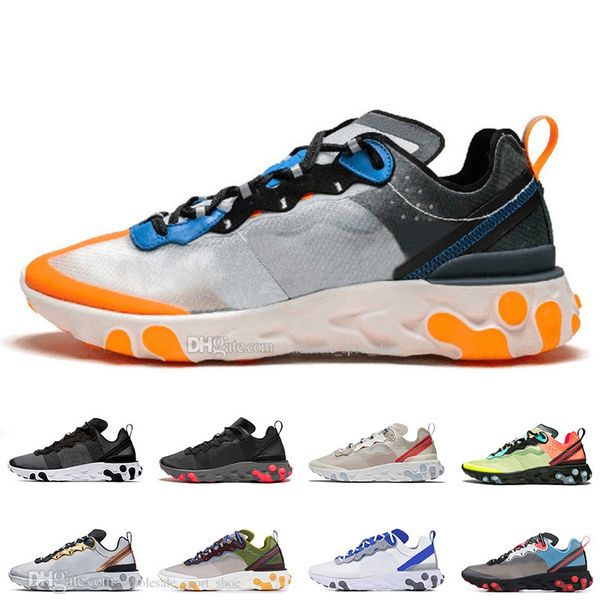 

react element 55 87 total orange black white men women running shoes anthracite solar red mens trainers sports designer sneakers, White;red
