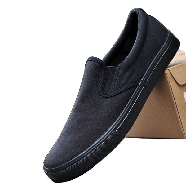 

new men's canvas sneaker shoes man casual slip on loafers plus large size 45 46 47 48 breathable mens sneakers plus size 13, Black