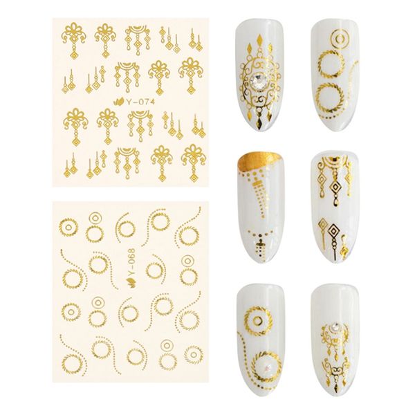 

1 sheet jewelry flower water decal black sticker for nail pattern painting wrap paper foil tip tattoo manicure