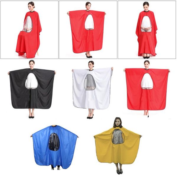 

salon haircut hairdressing cape waterproof barber-hair gown wrap apron, Red