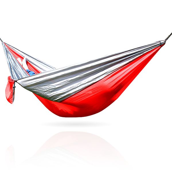 

portable lightweight nylon parachute double hammock multifunctional 2 people camping backpacking travel beach yard garden