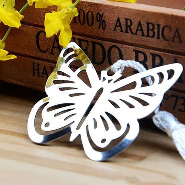 Metal Silver Butterfly Bookmark Bookmarks White Tassels Wedding