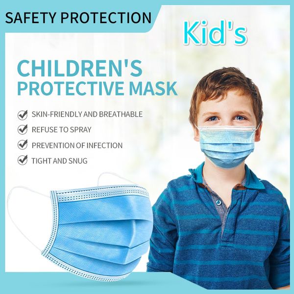 

children's 3 layer mask kid respirator child face mask for student germ protection mouth hygiene mask boy girl k003