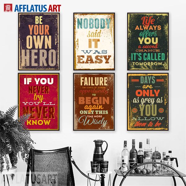 

motivational typography life quotes a4 vintage retro art prints poster hippie wall pictures canvas painting home decor