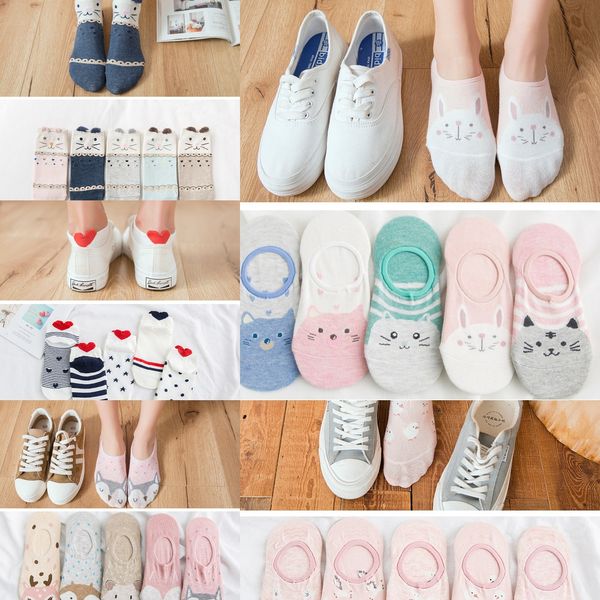 

summer lady's three-dimensional comfortable and cute cartoon feather yarn cotton boat socks children's cotton boat socks, Pink;yellow