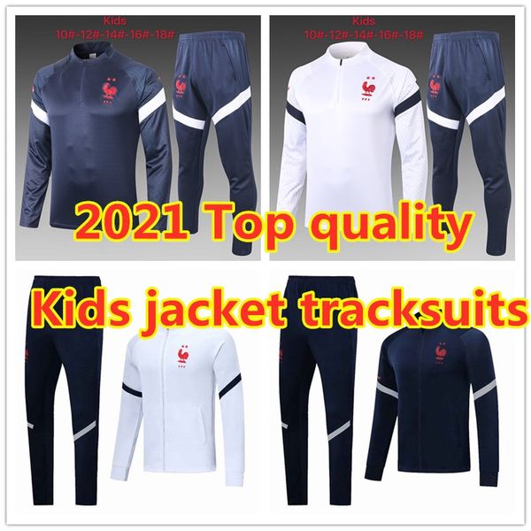 

2021 fff kids jacket tracksuits mbappe child survetement 20 21 griezmann pogba boy football jacket training suit, Black;brown