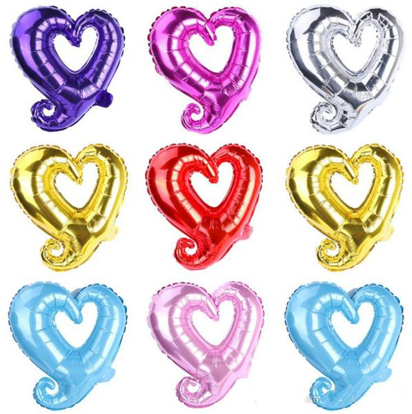 

18" hook heart shape foil balloons wedding marriage room decoration balloon love party aluminium ballons 9 colors 50pcs