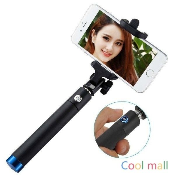 

mini wired selfie stick handheld monopod with built-in shutter type expandable for outdoor travel portable mobile phone camera selfie bracke