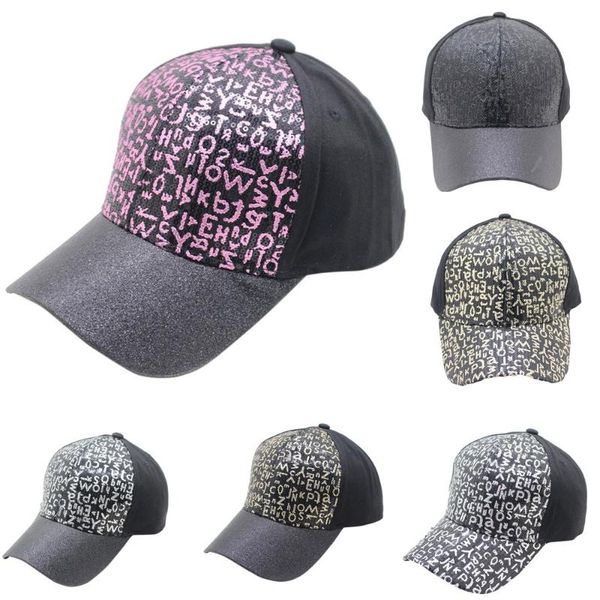 

feitong 2020 fashion summer cap women man cartoon adjustable letters sequins cap lovely mesh baseball hats dropshipping, Blue;gray