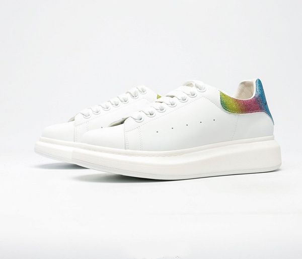 

small white shoes thick bottom leather 2020 new muffin shoes net red wild board shoes increase trend, Black