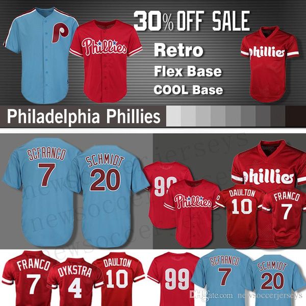 

Philadelphia Franco Phillies jeresy 4 Lenny 7 Maikel Franco 10 Darren Daulton 99 Mitch Williams Basketball Jersey