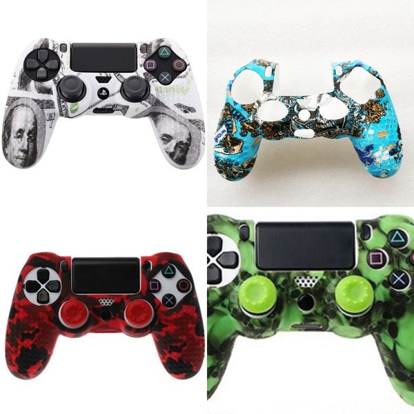 

fclgp anti slip silicone skin protective rubber case for skin playstation 4 ps4 controller camouflage case sony grip cover 1021