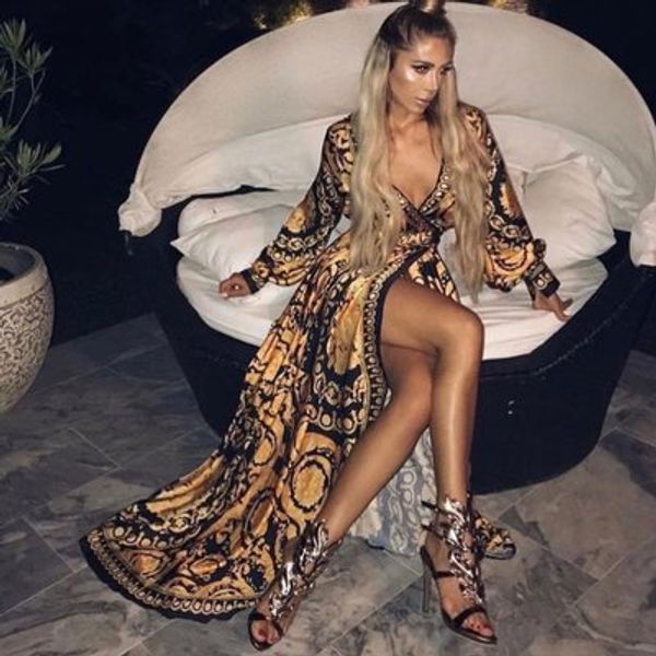 

womens printed dresses women split dresses fashion 2020 new arrival dress size s-3xl ph-yf205117, Black;gray