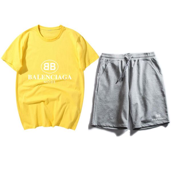 

2020women men tracksuits casual short sleeve + shorts two-piece jogger set tracksuit sweat suits sportswear running jogging suits, Gray