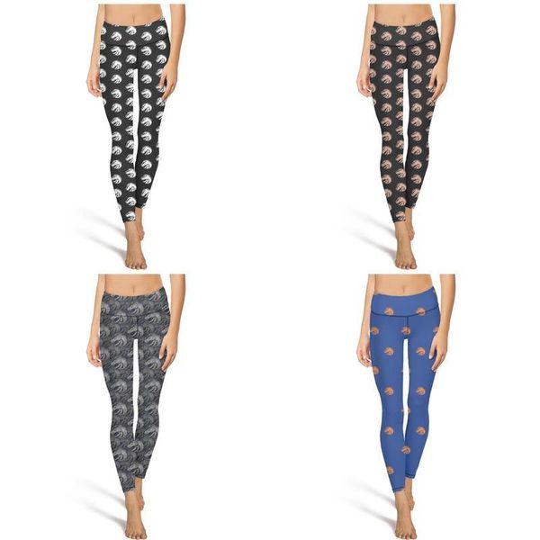 

boise state broncos football blue fashion women's custom yoga pants no feet casual four-way stretch suitable for sports leggings black