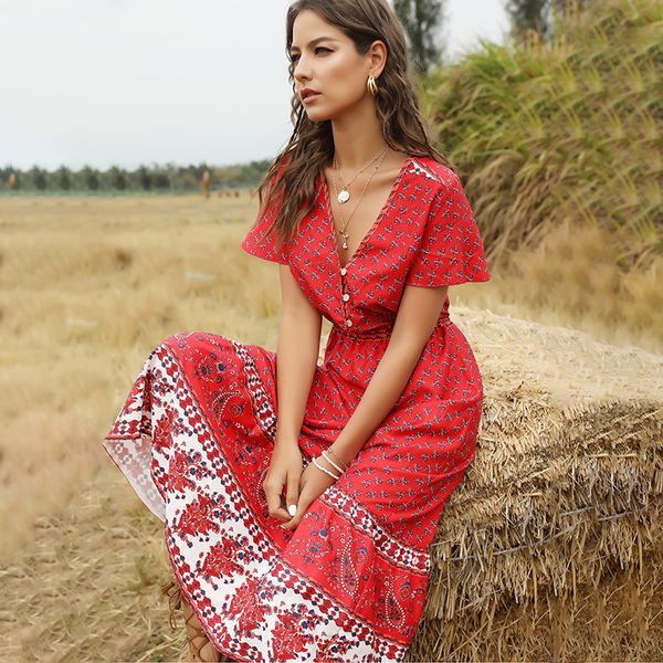 

boho summer short sleeve long dress casual 2020 women beach dress high waist streetwear loose ladies red dresses vestidos, Black;gray