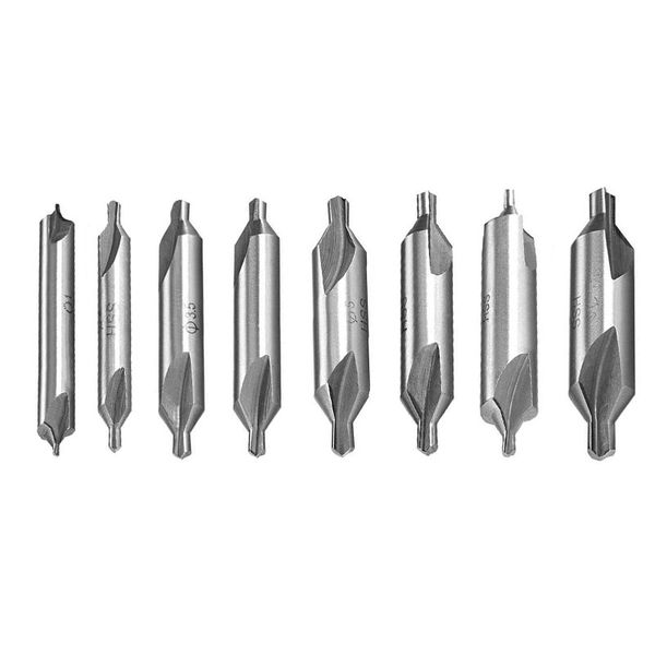

center drill bits combined drill countersink lathe mill tool set hss 60 dgree - pack of 10