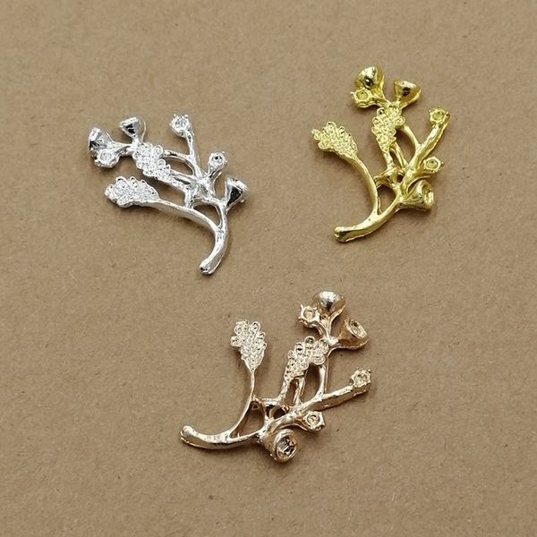 2019 26 37mm Gold Silver Tree Flower Branch Charms Metal Pendants