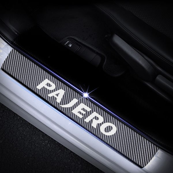 

for mitsubishi pajero door sill protector reflective 4d carbon fiber sticker door entry guard sill car styling