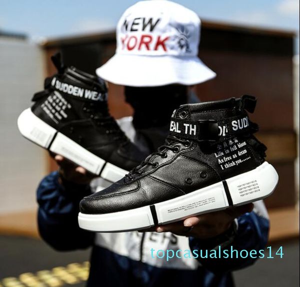 

elgeer new designer high-men shoes large size fashion casual sneakers men shoes canvas zapatos de hombre t14, Black