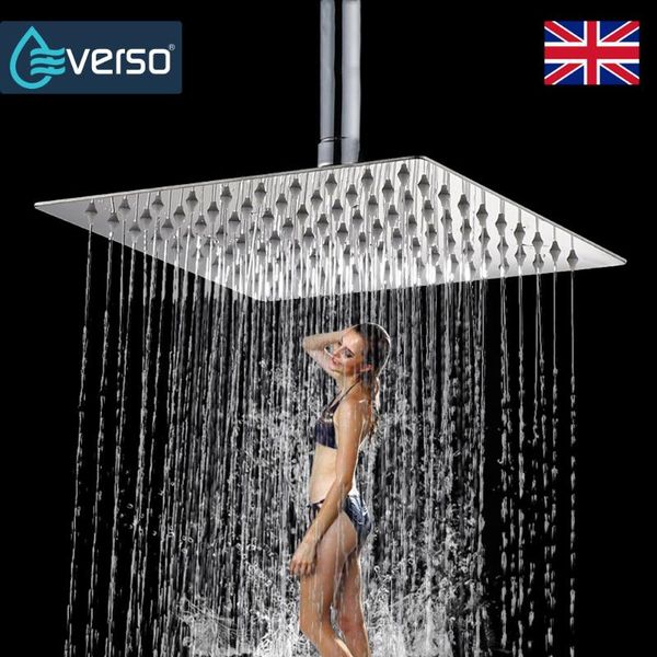 

everso 8" bathroom rainfall shower head set ceiling rain shower handheld head overhead high pressure