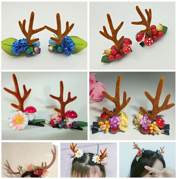 

a pair simulation antlers headwear artificial sika deer antlers diy accessories for christmas holiday party supplies