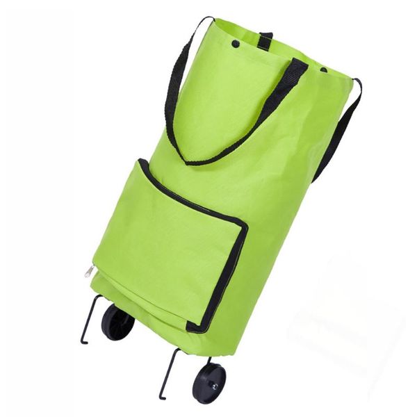 

folding fold able shopping trolley bag cart grocery handbag tote rolling wheels