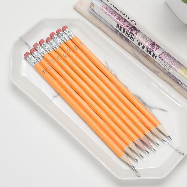 

5/10pcs yellow wooden handle hb pencil ordinary pencil student writing drawing sketch with eraser school office supplies