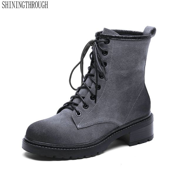 

2020 genuine leather ankle cross-tied women boots to keep warm winter women shoes ladies fashion hiogh heel party shoes, Black