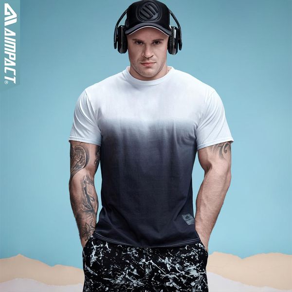 

casual men 's cotton gradient t-shirt fitness t shirt men brand clothing hip hop tie dye tshirt homme crew neck tee jerseys elegant, White;black