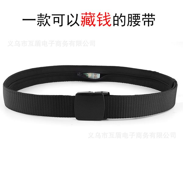 

new travel hidden cash money belt bag anti theft waist packs casual nylon women men belt anti-theft wallet fanny bags, Black;brown