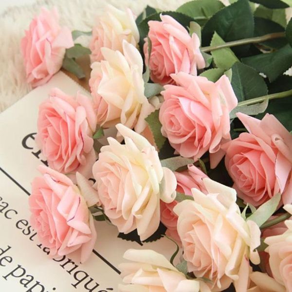 

real touch artificial flowers moisturizi rose silk flower living room home decoration flower wall wedding bedroom decoration bride bouquet