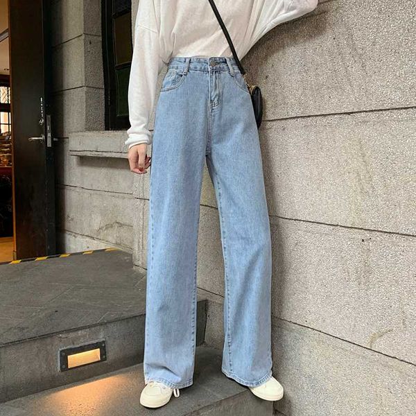 

woman jeans high waist clothes wide leg denim clothing blue streetwear vintage quality 2020 fashion harajuku straight pants
