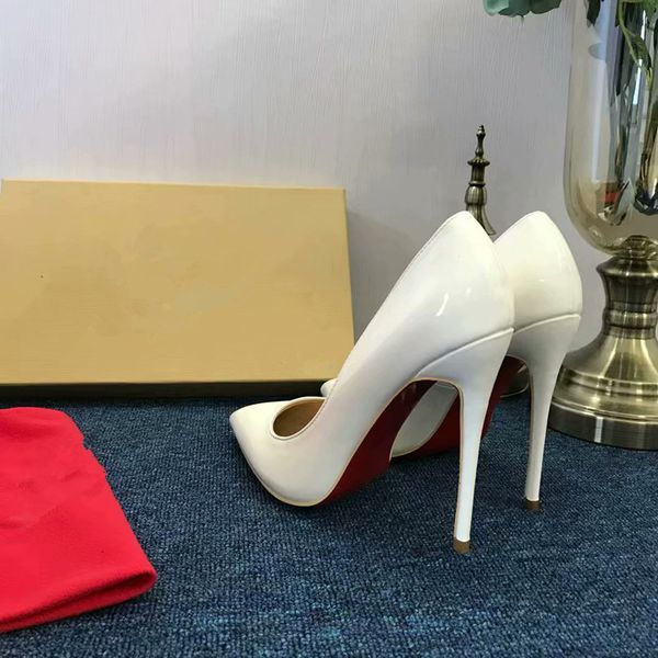 

2019 luxury brand red bottom high heel bright black patent leather with hallow mouth women 039 dre hoe fa hion pike pump 8 10 12