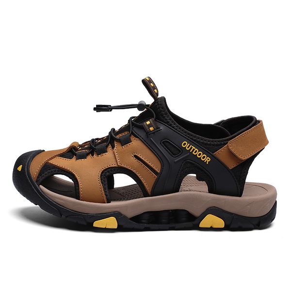 

outdoor hiking sports sandals men genuine leather sandalias male non-slip wear-resistant casual trekking sandal