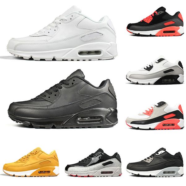 

wholesale 2019 classic mens running shoes 90s triple white black for men women school youth boys girls designer sneakers trainers 36-45