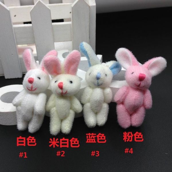 

4.5cm(1.8") plush mini rabbit joint bare pendants stuffed bunny for key chain/bouquet/mobile phone/bag dolls soft toys