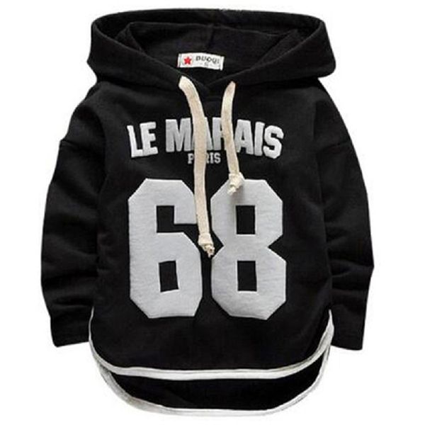 

infant boys thin cotton letter long sleeve hooded outfit baby tees girls t shirt toddler kids clothes children's clothing, Blue;gray