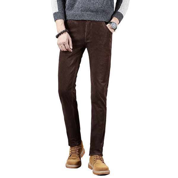 

corduroy men's trousers four colors autumn and winter velvet casual pants business loose pants men's body and professional, Black
