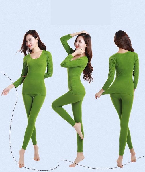 

2020 new fall lady thermal underwear thin seamless integrated shapewear home furnishing service quality long johns, Black;white