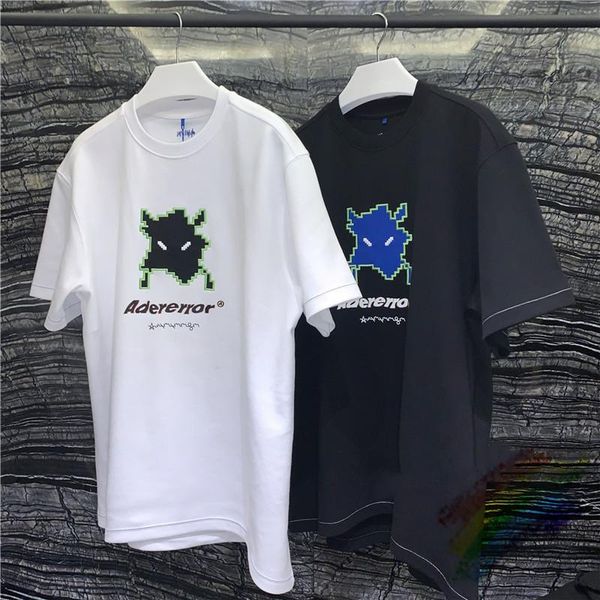 

new embroidery t-shirt men women 1 casual loose t shirt tees, White;black