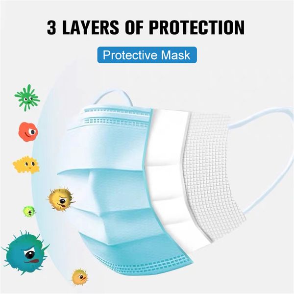 

20 pcs/bag 3 layer non-woven dust thickened disposable mouth mask features as kf94 ffp2 # kn95
