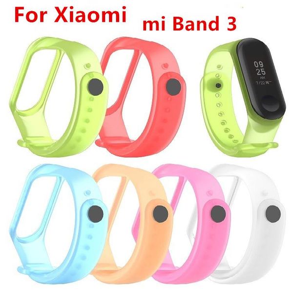 Bracelet intelligent pour Xiaomi Mi Band 3 Accessoires de bande intelligente transparents lumineux pour Xiaomi Miband 3 Bracelet intelligent pour Xiaomi Mi Band 3